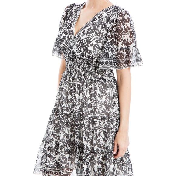 Max Studio London Georgette Ditsy Floral Print Tiered Dress Size XS - Picture 2 of 9